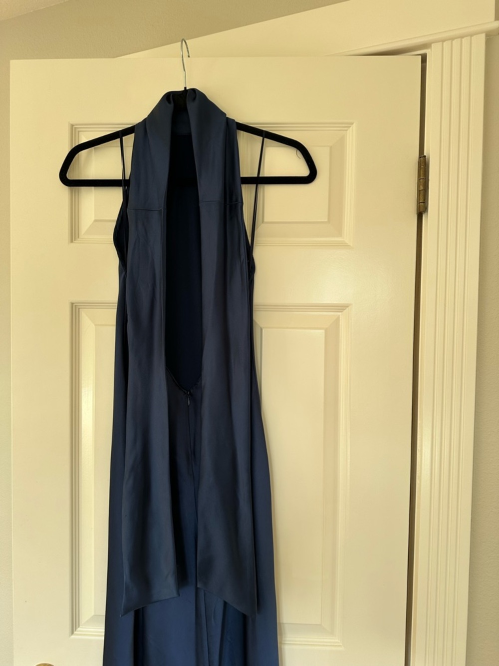 Zara Navy Halter SilkMaxi Dress - Picture 6 of 6